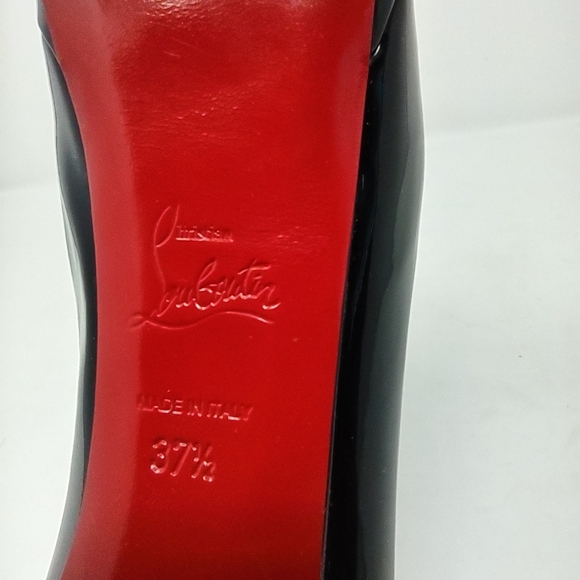 Christian Louboutin lady peep 37.5 platform pumps patent leather black - Picture 7 of 9
